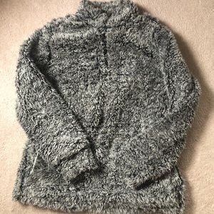 Vintage Sherpa/Jersey Knit 3/4 zip pullover